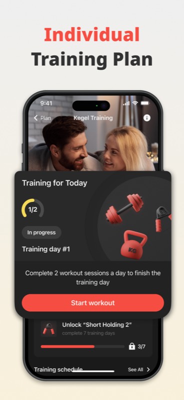 Kegel Master app — individual training plan